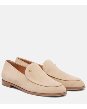 Gianvito Rossi Suede Loafers - Natural