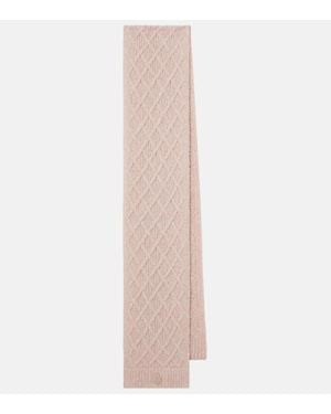 Moncler Embroidered Alpaca-Blend Scarf - Pink