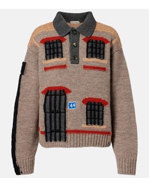 JW Anderson Polopullover Aus Woll-Jacquard - Schwarz