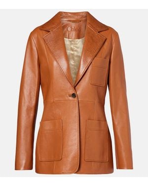 Chloé Leather Jacket - Brown