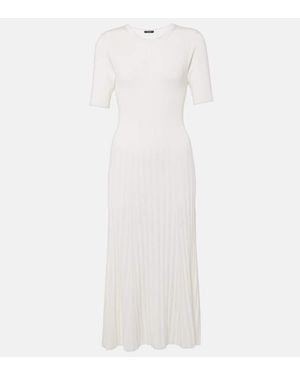 JOSEPH Ribbed-Knit Midi Dress - White