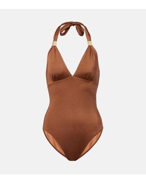 Heidi Klein Grasse Halternek Swimsuit - Brown