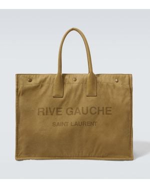 Saint Laurent Rive Gauche Large Canvas Tote Bag - Natural