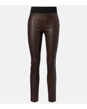 Brunello Cucinelli Schmale Hose Aus Leder - Grau