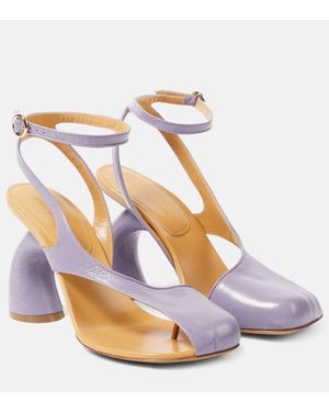 Dries Van Noten Asymmetric Virgo 95 Leather Pumps - Purple