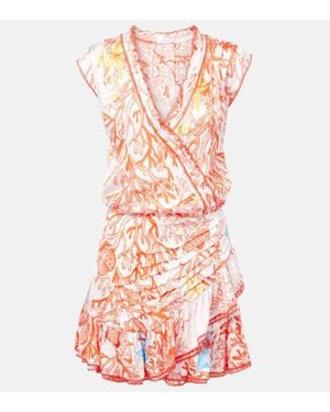 Poupette Bedrucktes Minikleid Estelle Aus Satin - Rot