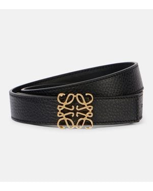 Loewe Guertel Anagram Aus Leder - Schwarz