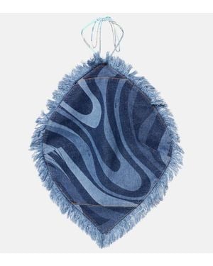 Emilio Pucci Top Marmo Aus Denim - Blau