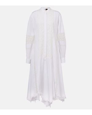 Loewe Paula's Ibiza Hemdblusenkleid Aus Popeline - Weiß