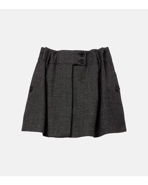 Prada Minifalda De Lana Virgen Espigada - Negro