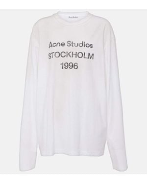 Acne Studios Logo-Print Distressed T-Shirt - White