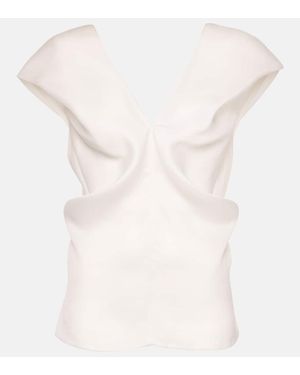 KHAITE Ami Silk Top - Natural