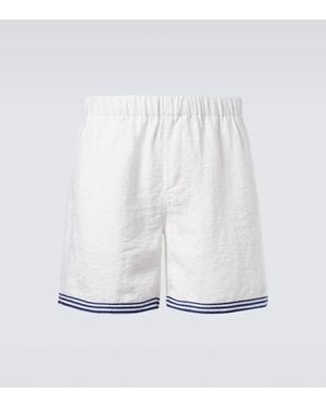 Commas Embroidered Shorts - White