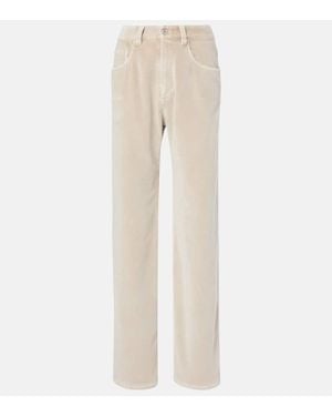 Brunello Cucinelli Dyed Cotton Wide-Leg Pants - Natural