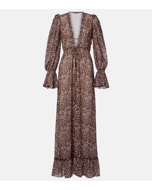Bananhot Berta Leopard-Print Beach Cover-Up - Brown