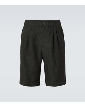 Giorgio Armani Shorts Aus Leinen - Schwarz