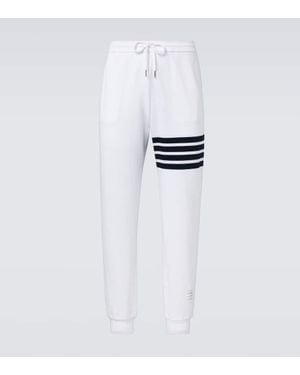 Thom Browne Jogginghose 4-Bar Aus Baumwoll-Jersey - Weiß