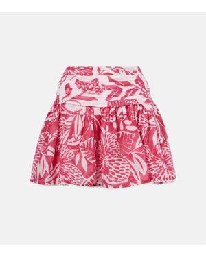 Poupette Minifalda Colleen De Algodon Floral - Rojo