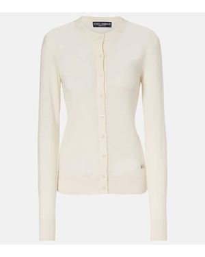Dolce & Gabbana Cardigan Dg Aus Kaschmir Und Seide - Weiß