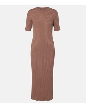 Varley Midikleid Maeve 2.0 Aus Rippstrick - Braun