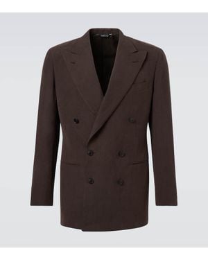 Saman Amel Blazer Aus Leinen-Canvas - Braun
