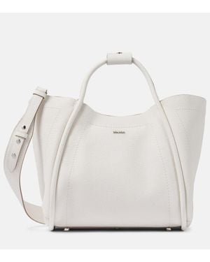 Max Mara Marine Small Leather Tote Bag - White