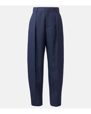 Bottega Veneta Gerade Hose Aus Wolle - Blau