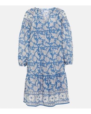 Velvet Lilah Printed Cotton Minidress - Blue