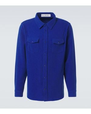 God's True Cashmere Hemdjacke aus Kaschmir - Blau