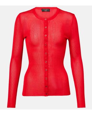 Dolce & Gabbana Cardigan Acanalado De Punto - Rojo