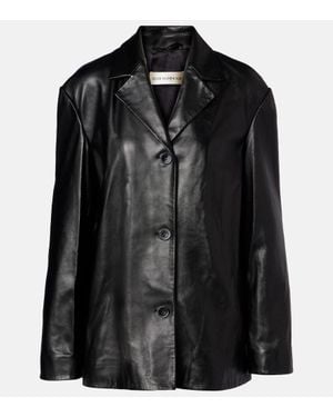 Nour Hammour Opus Leather Blazer - Black
