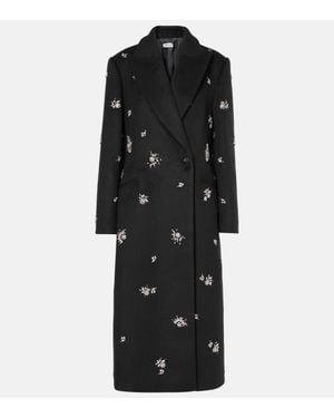 Jonathan Simkhai Gianni Embellished Wool-blend Coat - Black