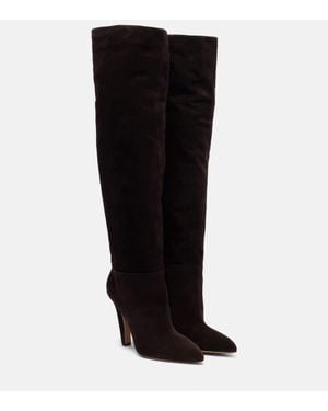 Paris Texas Elsa 100 Suede Over-The-Knee Boots - Black