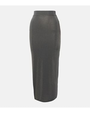 Alex Perry Falda Midi De Jersey Adornada - Gris