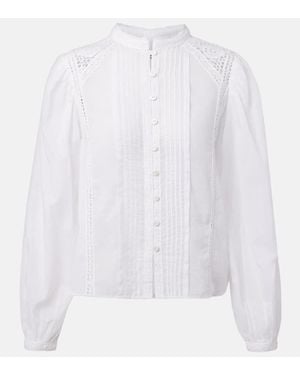 Isabel Marant Greicy Open-Knit Cotton Blouse - White