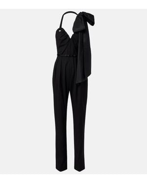 Max Mara Asymmetric Virgin Wool Jumpsuit - Black