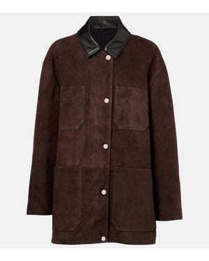 Nour Hammour Feldjacke Barn Aus Veloursleder Mit Leder - Braun