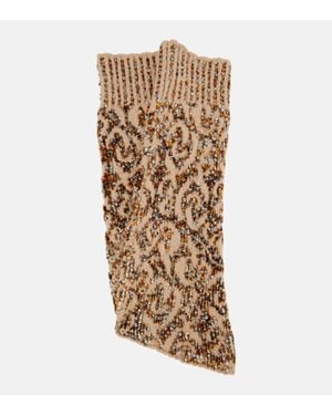 Dries Van Noten Wool-Blend Fingerless Gloves - Natural