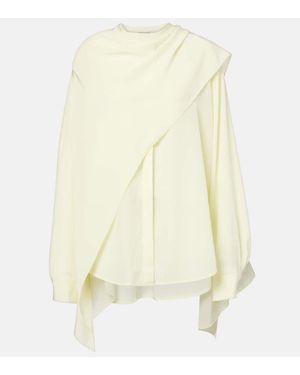 Calvin Klein Blusa Kiki De Seda Drapeada - Neutro