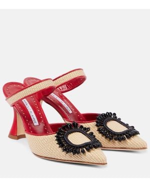 Manolo Blahnik Mules Atika 90 - Rosso