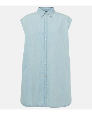 Prada Oversized Denim Shirt Dress - Blue