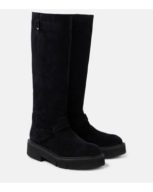 Robert Clergerie Colby Suede Knee-high Boots - Black