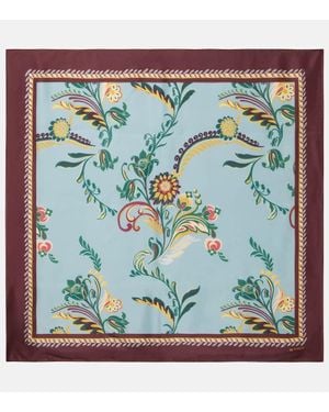 Etro Panuelo De Seda Estampado - Azul