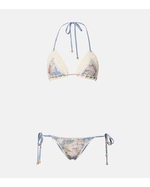 Zimmermann Bedruckter Bikini Cascadian - Weiß