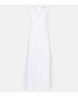 Asceno Nisha Linen Midi Dress - White