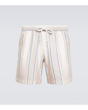 Commas Shorts A Righe - Bianco