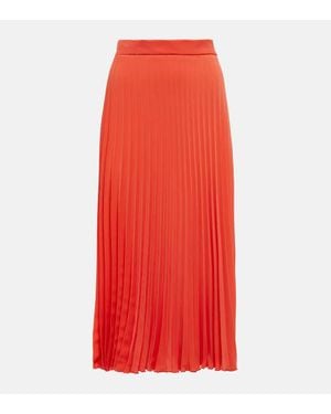 MM6 by Maison Martin Margiela Pleated Crepe Midi Skirt - Red