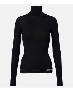 Moncler Jersey De Cuello Alto De Lana Virgen - Negro