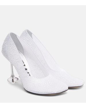 Loewe Toy 90 Embellished Mesh Pumps - White