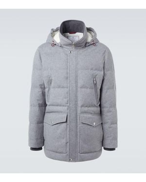 Brunello Cucinelli Padded Wool Jacket - Grey